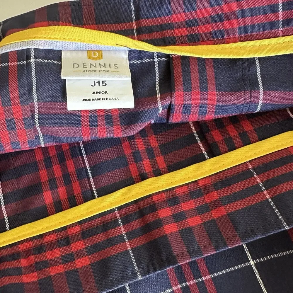 Dennis Uniform Girls Ward Plaid Stitched Down Kick Pleat School Skirt Junior 15